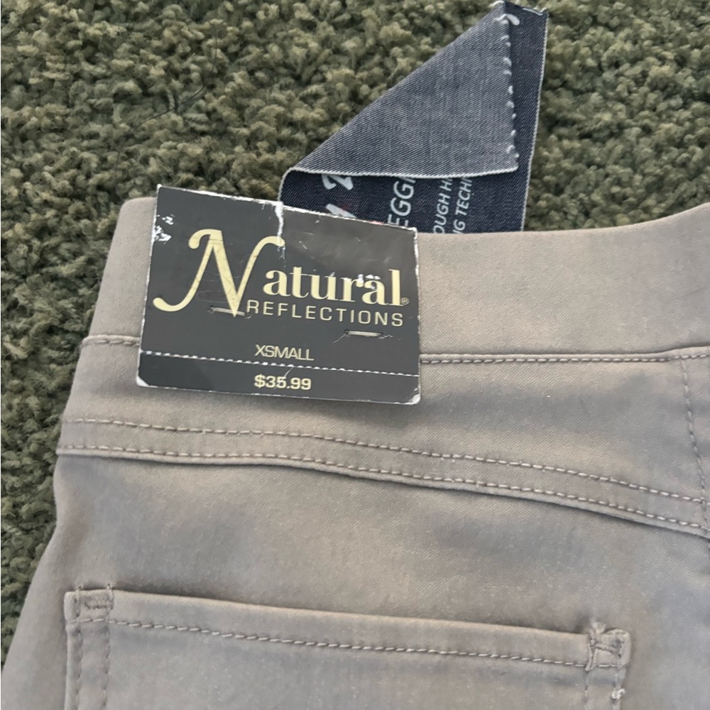 Tan skinny pull on jeans